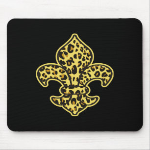 Leopard Print Trendy Fashion Animal Pattern Fleur Mouse Mat