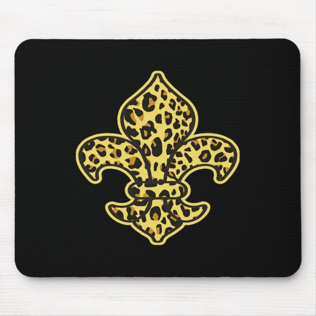 Leopard Print Trendy Fashion Animal Pattern Fleur  Mouse Mat (Front)
