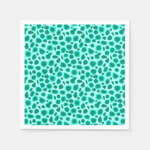Leopard Print - Turquoise and Aqua Napkin