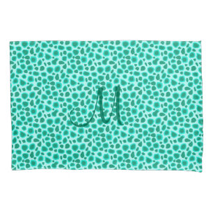 Leopard Print - Turquoise and Aqua Pillowcase