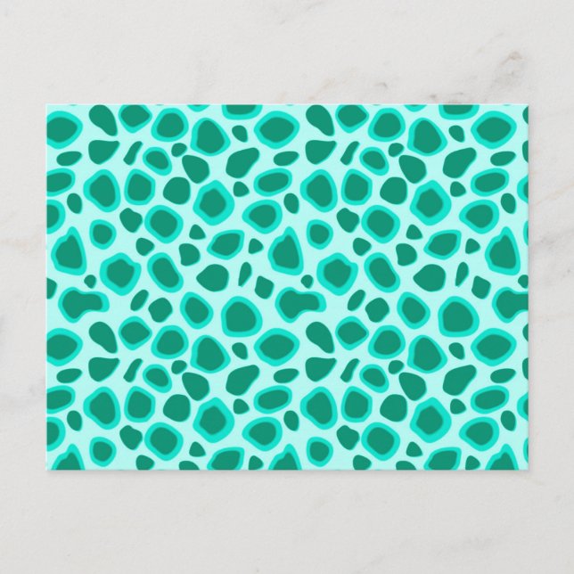 Leopard Print - Turquoise and Aqua Postcard (Front)