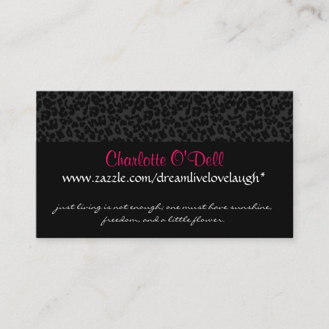 leopard print; website marketing business card (Front)
