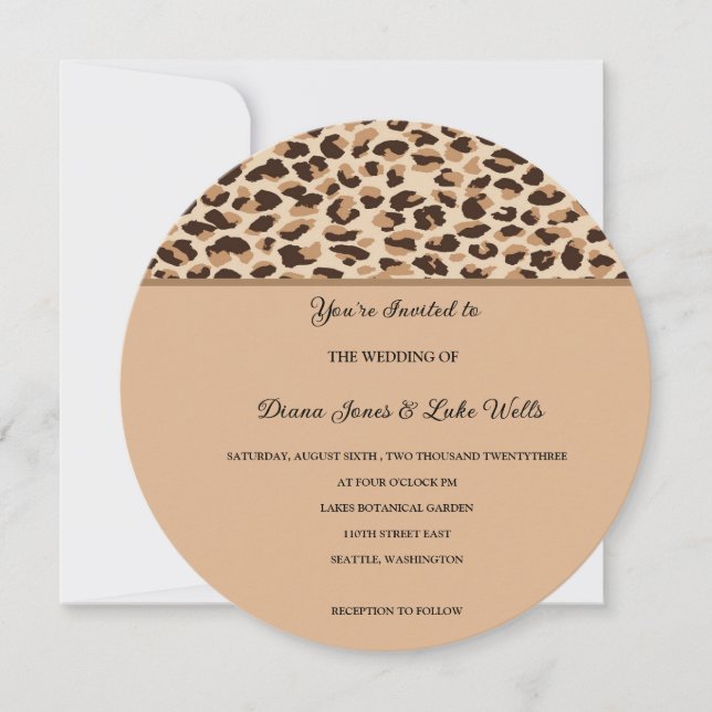 Leopard Print Wedding Invitation (Front)