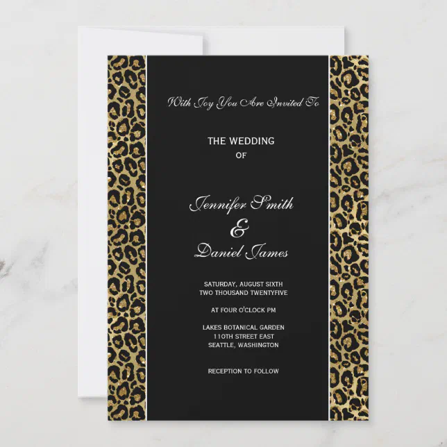 Leopard Print Wedding Invitation | Zazzle