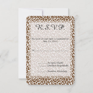 Leopard Print Wedding RSVP Card