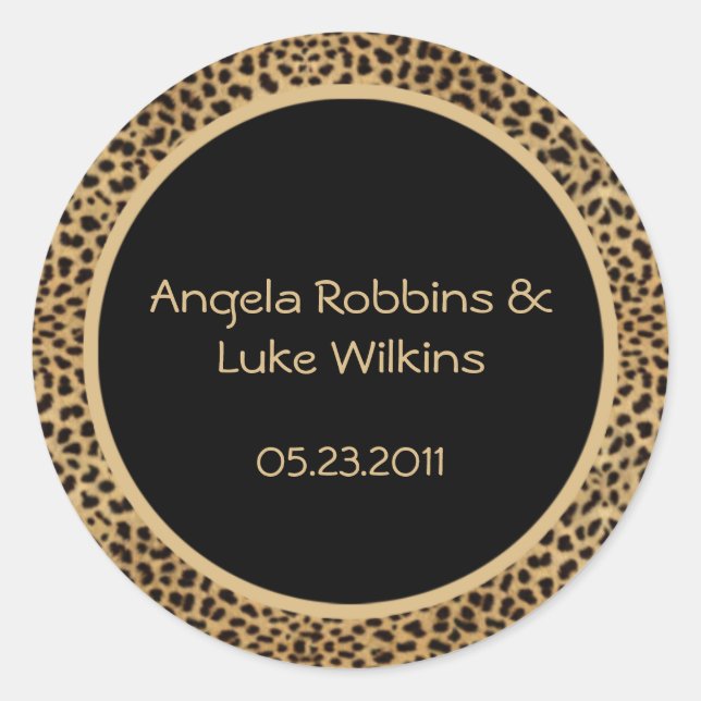 Leopard Print Wedding Stickers (Front)