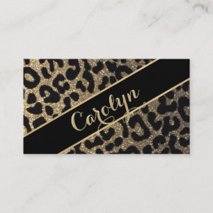 Leopard Print with Black Ribbon Business Card