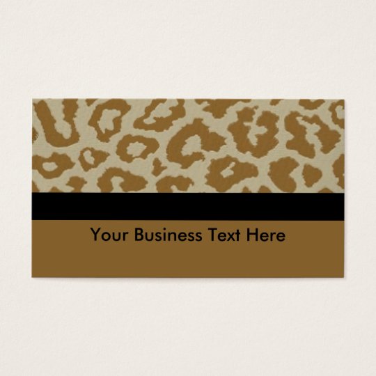 leopard print with black stripe business card