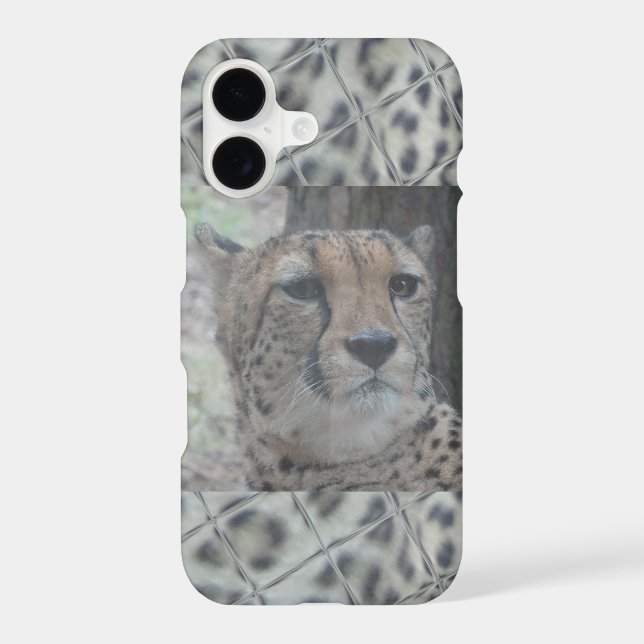Leopard Print with Cute Leopard Face Phone Case (Back)