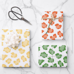 Leopard Print Yellow Orange Green Chic Fun Wrapping Paper Sheet