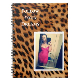 Leopard Print Your Photo Personalised Quote Notebook