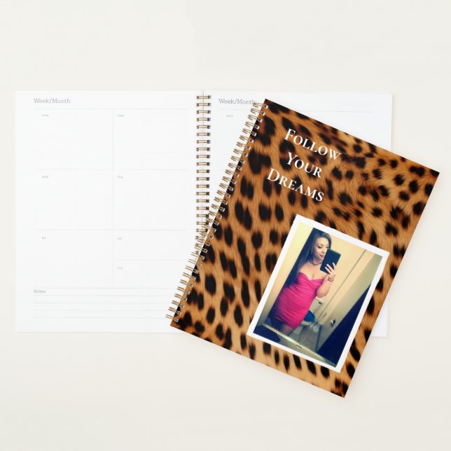 Leopard Print Your Photo Personalised Quote Planner (Display)