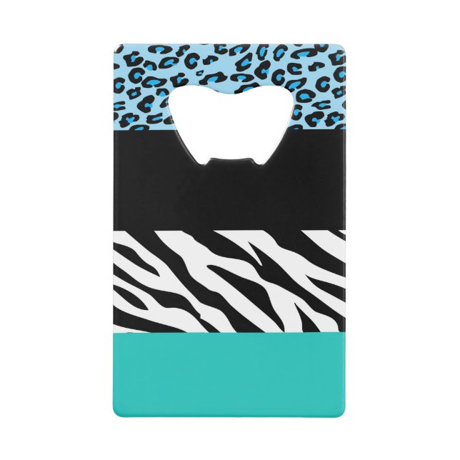 Leopard Print, Zebra Print, Animal Print, Blue (Front)