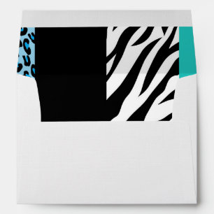 Leopard Print, Zebra Print, Animal Print, Blue Envelope