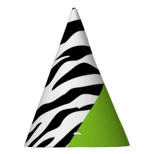 Leopard Print, Zebra Print, Animal Print, Green Party Hat