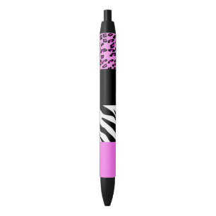 Leopard Print, Zebra Print, Animal Print, Pink Black Ink Pen
