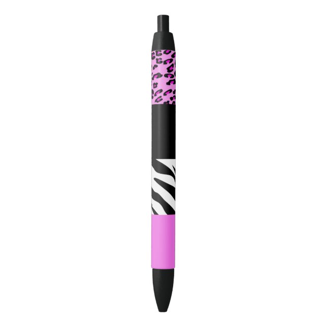 Leopard Print, Zebra Print, Animal Print, Pink Black Ink Pen (Front Vertical)