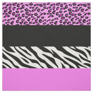 Leopard Print, Zebra Print, Animal Print, Pink Fabric