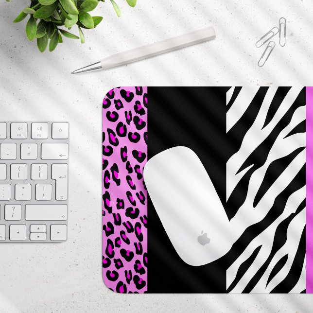 Leopard Print, Zebra Print, Animal Print, Pink Mouse Mat (Creator Uploaded)