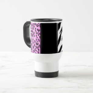 Leopard Print, Zebra Print, Animal Print, Pink Travel Mug