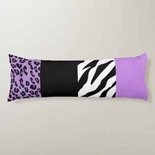 Leopard Print, Zebra Print, Animal Print, Purple Body Cushion