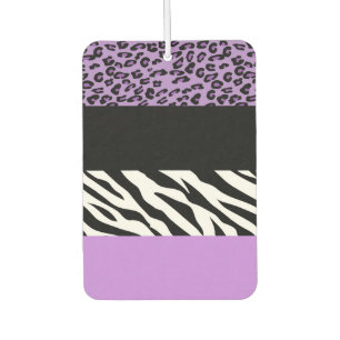 Leopard Print, Zebra Print, Animal Print, Purple Car Air Freshener