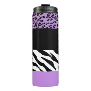 Leopard Print, Zebra Print, Animal Print, Purple Thermal Tumbler