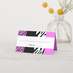 Leopard Print, Zebra Print, Animal Print, Wedding Place Card
