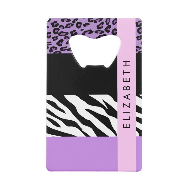 Leopard Print, Zebra Print, Purple, Your Name (Front)