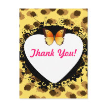 Leopard Printed Heard and Butterfly