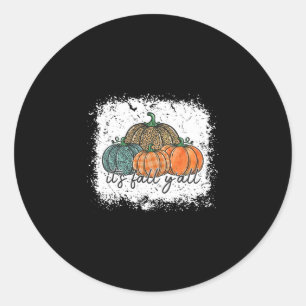 Leopard Pumpkin Autumn Its Fall Yall Thanksgiving Classic Round Sticker