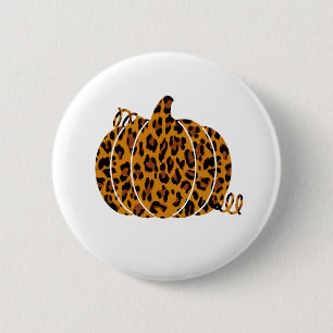 Leopard Pumpkin / Fall Season 6 Cm Round Badge