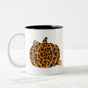 Leopard Pumpkin / Fall Season Two-Tone Coffee Mug