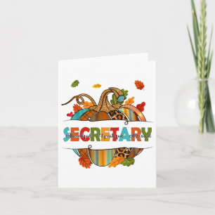 Leopard Pumpkin Fall Thanksgiving Secretary School Card