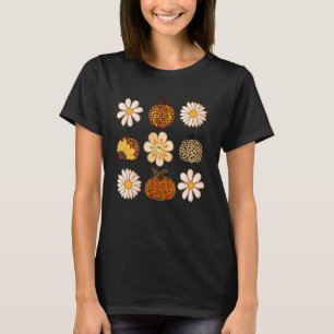Leopard Pumpkin Floral Fall season vibes for Autum T-Shirt