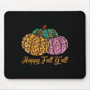 Leopard Pumpkin Happy Fall Yall Autumn Pumpkin Sea Mouse Mat