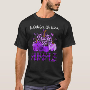 Leopard Pumpkin In October We Wear Purple Domestic T-Shirt
