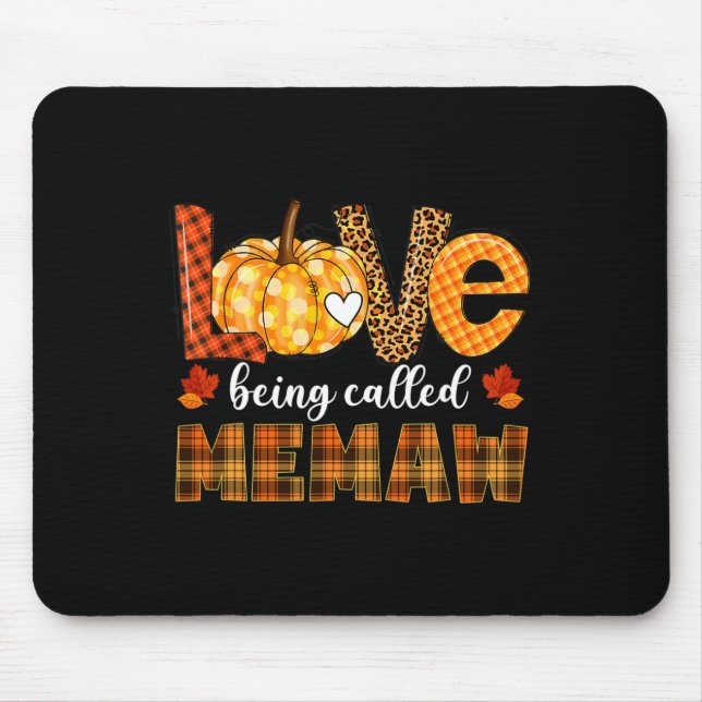 Leopard Pumpkin Love Being Called Memaw Fall Thank Mouse Mat (Front)