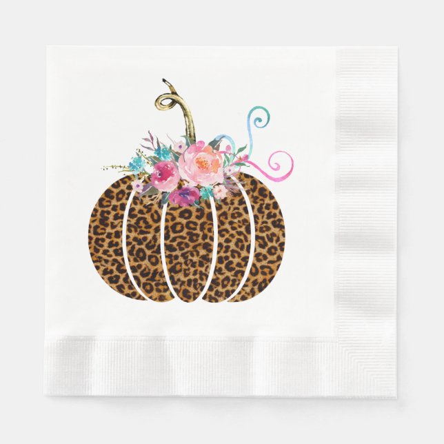 Leopard pumpkin napkin (Front)