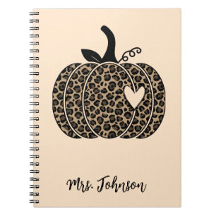 Leopard Pumpkin Personalised Teacher Notebook