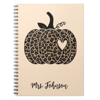 Leopard Pumpkin Personalised Teacher Notebook