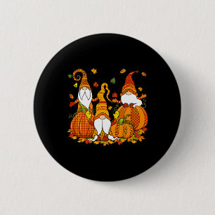 Leopard Pumpkin Print Plaid Gnomes Fall Autumn Tha 6 Cm Round Badge