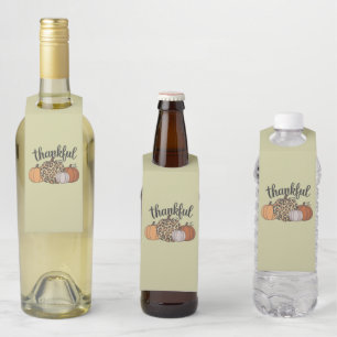 Leopard Pumpkin Season Thanksgiving Halloween Fall Bottle Tag