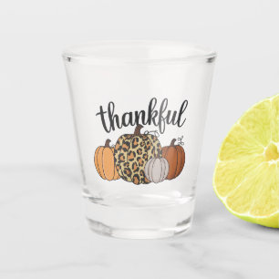 Leopard Pumpkin Season Thanksgiving Halloween Fall Shot Glass