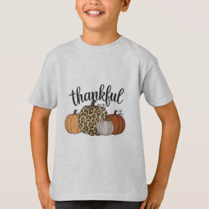 Leopard Pumpkin Season Thanksgiving Halloween Fall T-Shirt