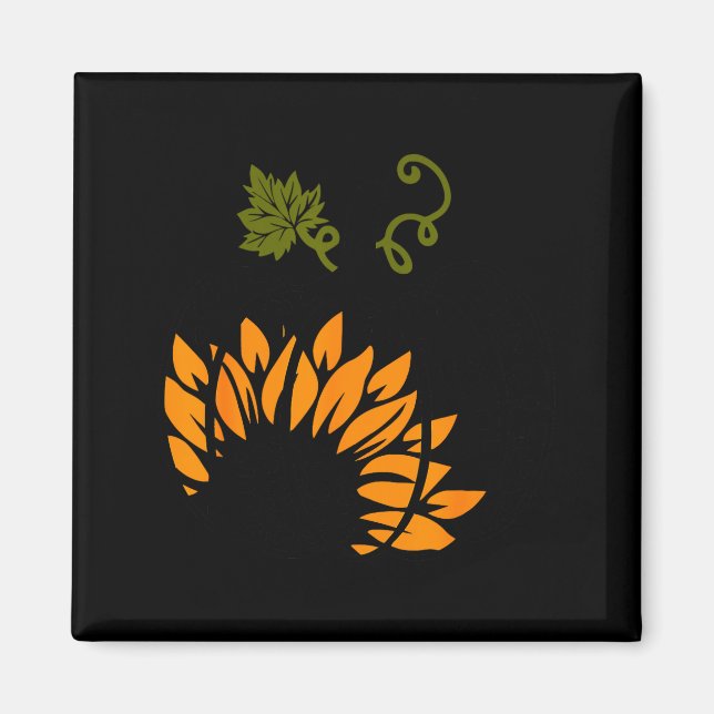 Leopard Pumpkin Sunflower Fall Autumn Halloween Th Magnet (Front)