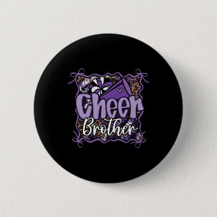 Leopard Purple Coquette Cheer Brother Cheerleader 6 Cm Round Badge