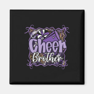 Leopard Purple Coquette Cheer Brother Cheerleader Magnet