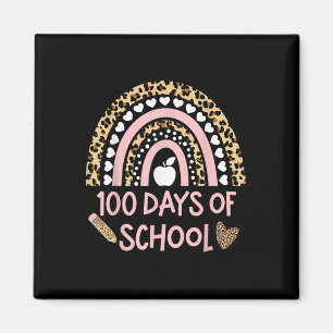 Leopard Rainbow 100th Day Of School, 100 Day Of Sc Magnet