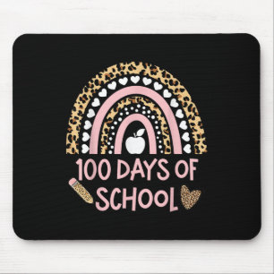 Leopard Rainbow 100th Day Of School, 100 Day Of Sc Mouse Mat